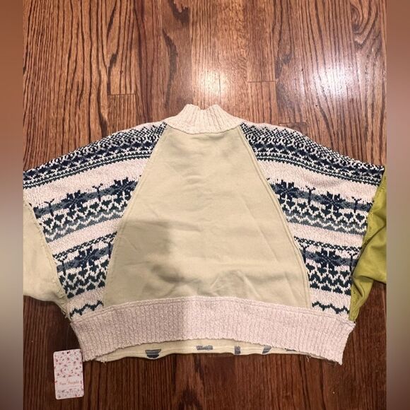 Free People Aspen Graphic Knit Half-Zip Pullover Sweatshirt- Mountain Combo - Picture 6 of 8